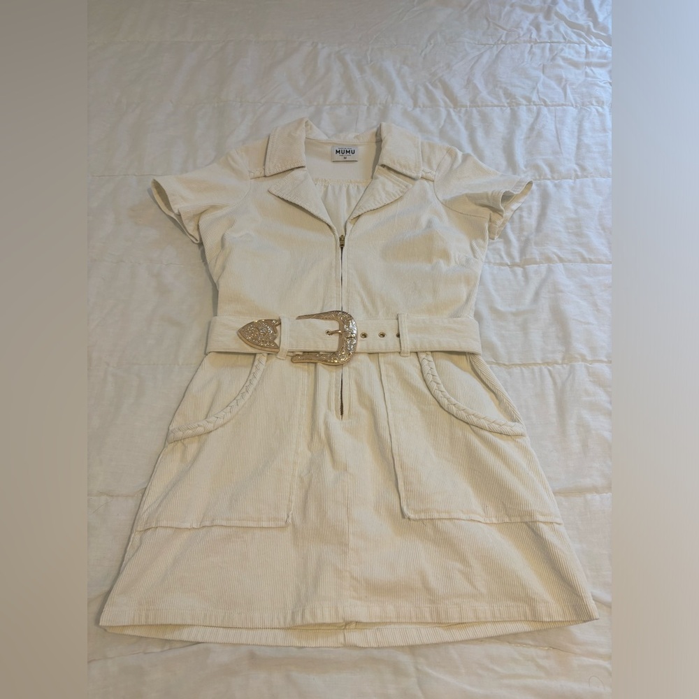 Show Me Your Mumu Outlaw Dress in Corduroy Cream
